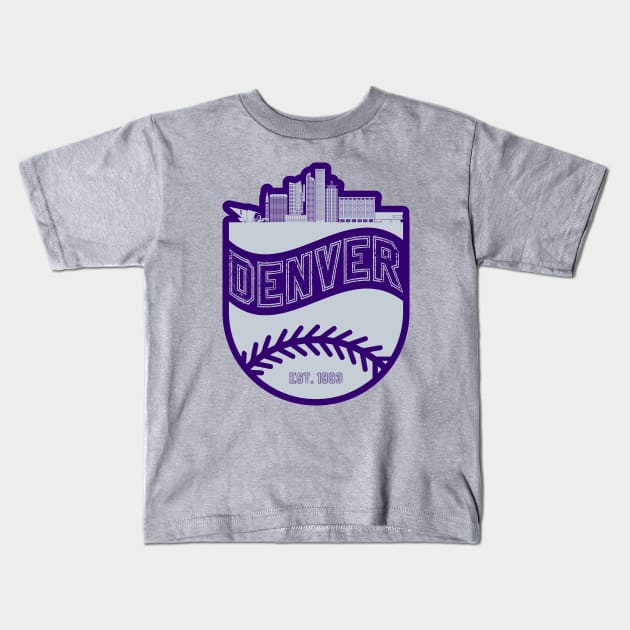 Denver Baseball 02 Kids T-Shirt by Juancuan